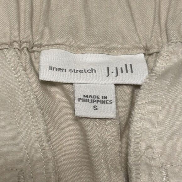 J Jill Linen Stretch Pullon Pants Womens Small Elastic Waist Beachy Vacation - Picture 7 of 13